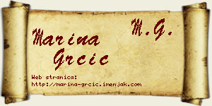 Marina Grčić vizit kartica